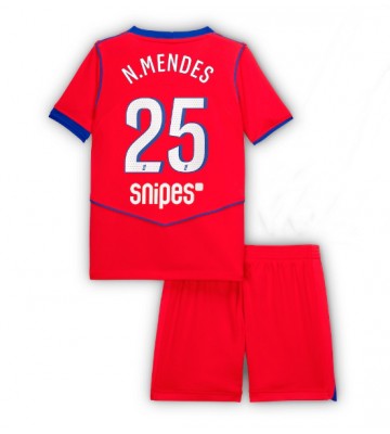 Paris Saint-Germain Nuno Mendes #25 Replik 3rd trikot Kinder 2025-26 Kurzarm (+ Kurze Hosen)